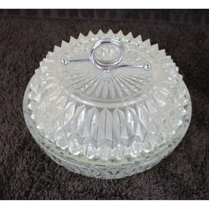 Crystal-lidded dish‎ Small candy catchall trinket holder Indiana keepsake